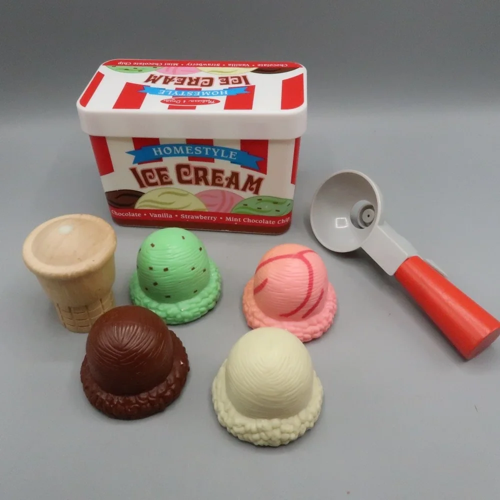 Melissa and Doug Ice Cream Stack Cone Magnetic Play Set with Container